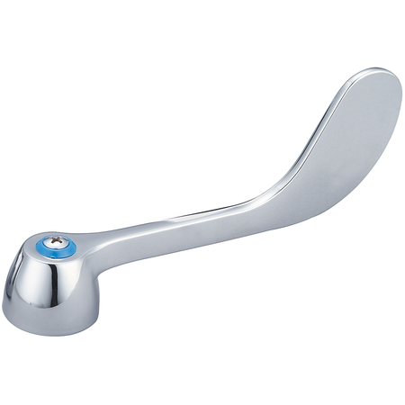 Central Brass Wrist Handle (6") With Blue Index Ring And Screw-Cold, Polished Chrome G-4149-C